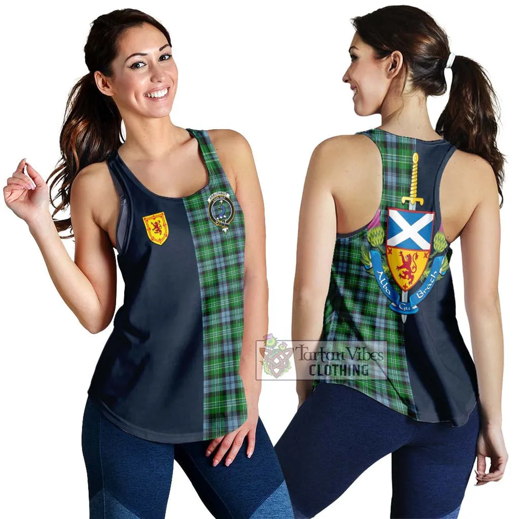 Arbuthnot Ancient Tartan Women's Racerback Tanks Alba with Scottish Lion Royal Arm Half Style