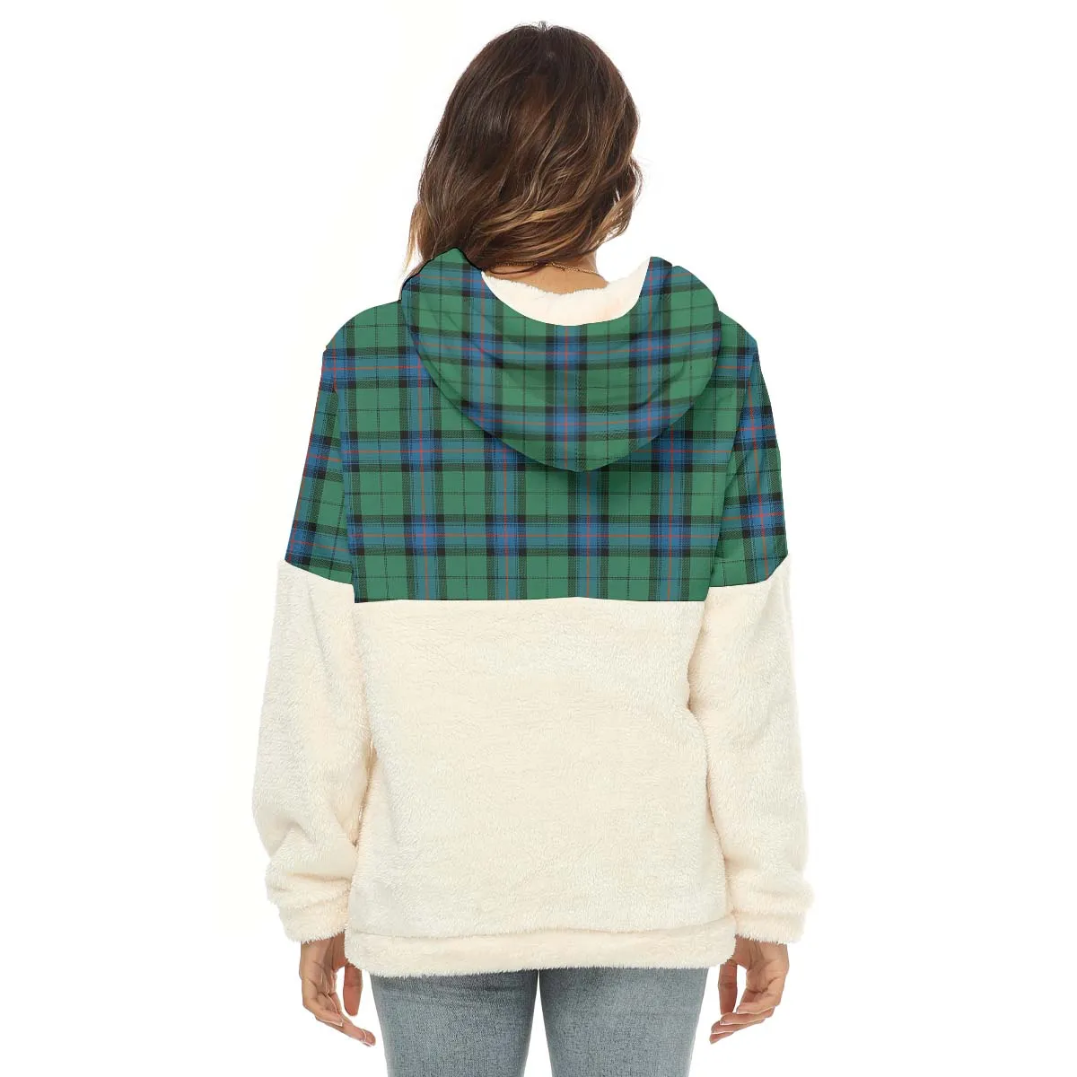 Armstrong Ancient Tartan Women's Borg Fleece Hoodie With Half Zip