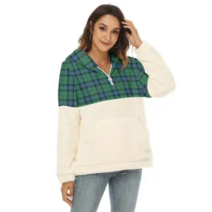 Armstrong Ancient Tartan Women's Borg Fleece Hoodie With Half Zip