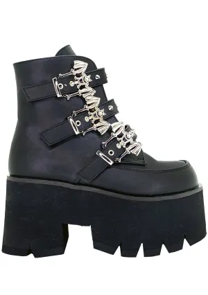 ASH 55 Bat Out of Hell Black Platform Boots