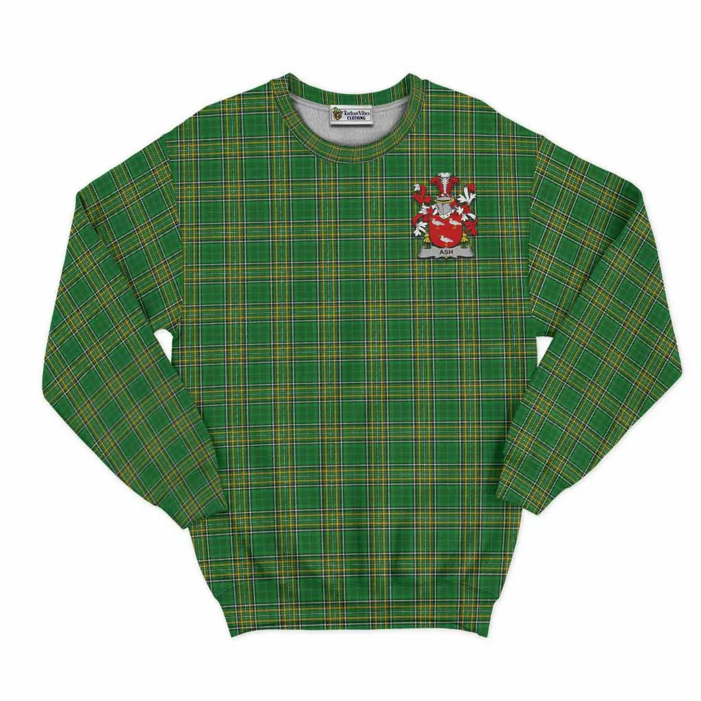 Ash Irish Clan Tartan Sweatshirt with Coat of Arms