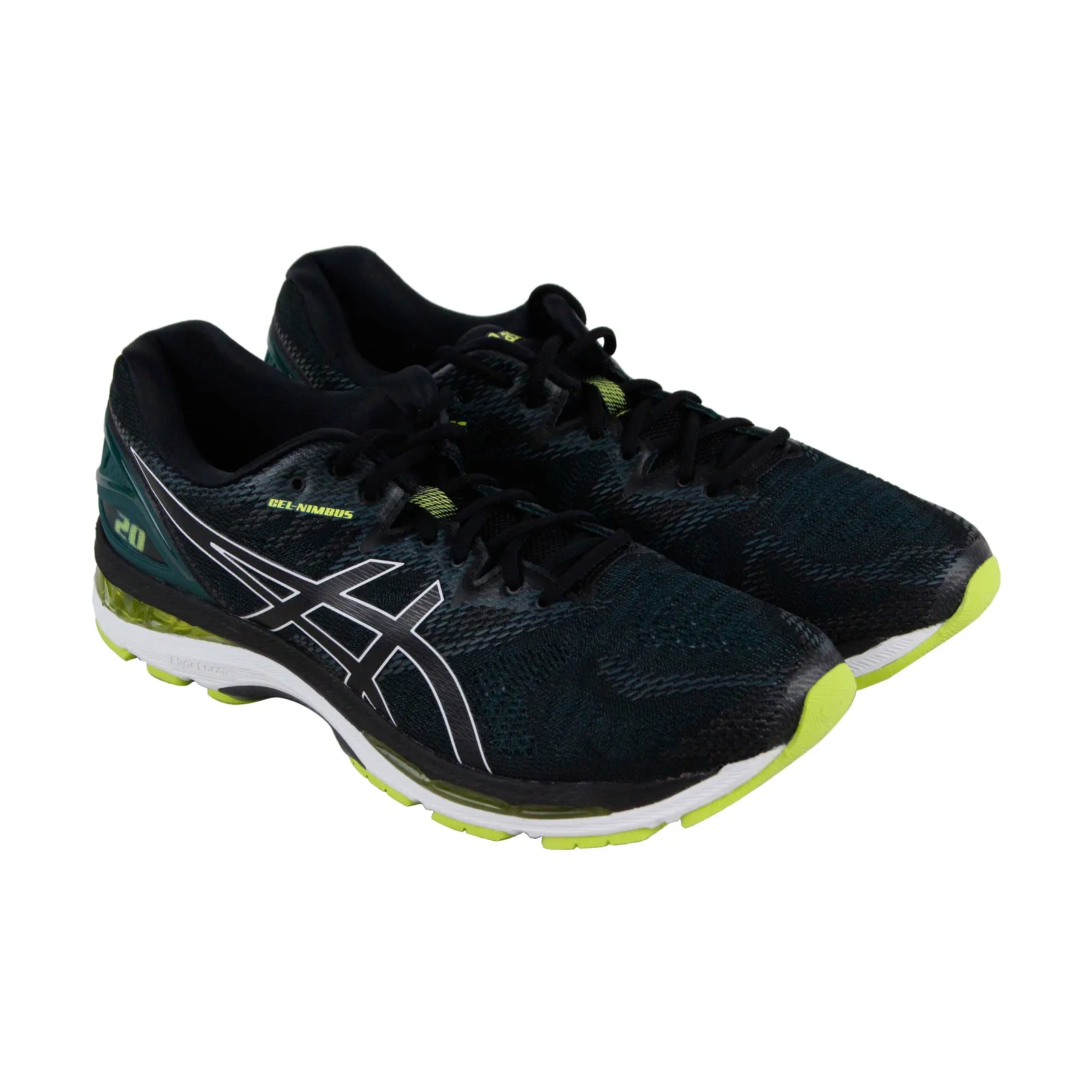 Asics Gel Nimbus 20 T800N-004 Mens Black Mesh Lace Up Athletic Running Shoes