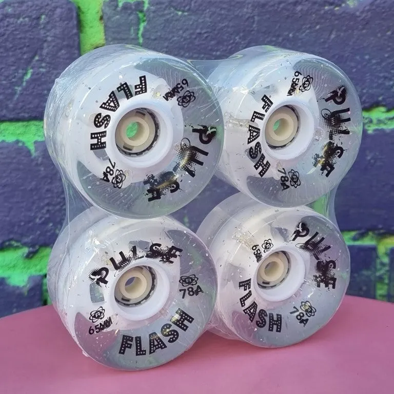 Atom Pulse Flash Light Up Glitter Wheels 78A - 4 pack