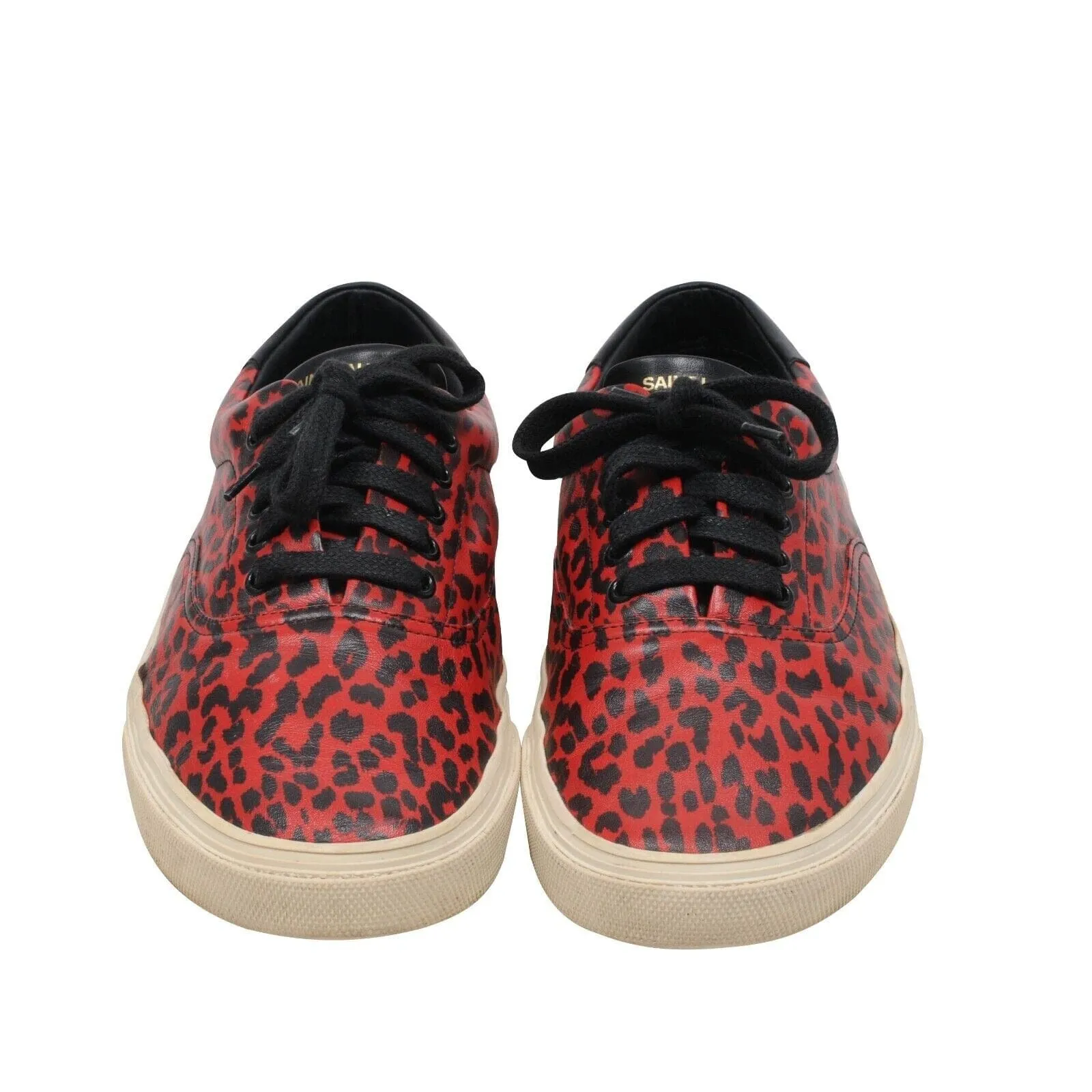 Babycat Skate Sneakers Leopard Red Black Leather Low Top