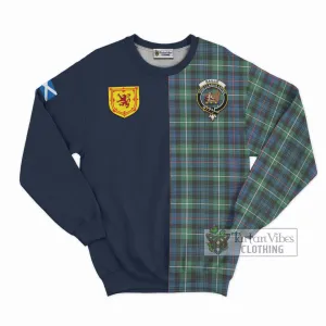 Baillie Ancient Tartan Sweatshirt Alba with Scottish Lion Royal Arm Half Style