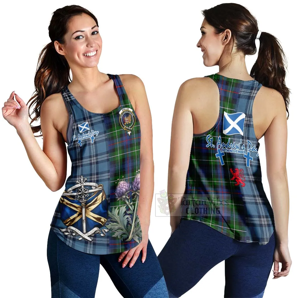 Baillie (Bailey) Tartan Women's Racerback Tanks Happy St. Andrew's Day Half Tartan Style