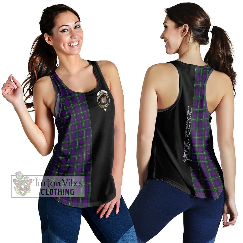 Baillie Highland Society Tartan Women's Racerback Tanks with Family Crest and Half Of Me Style