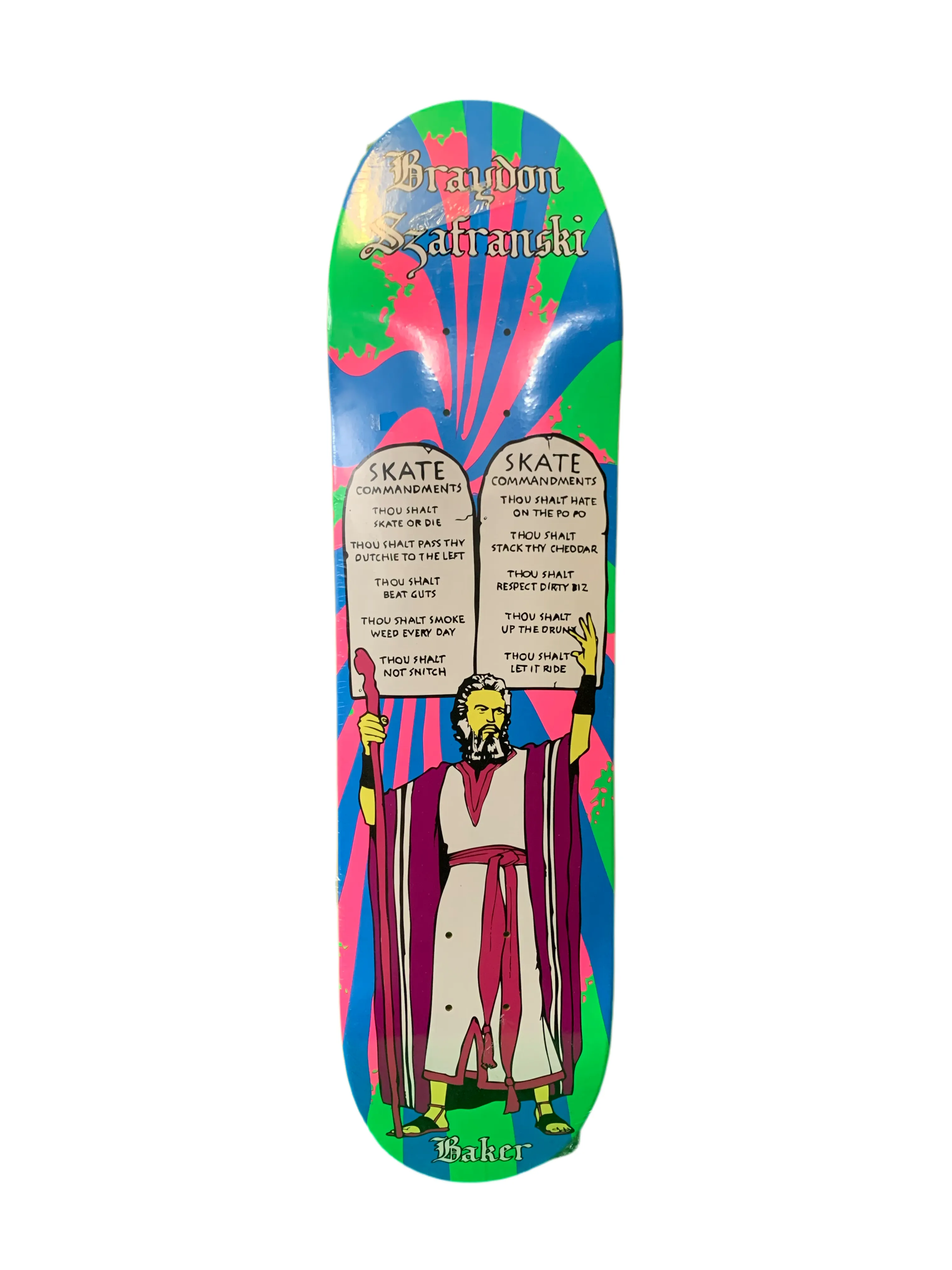 Baker Braydon Szafranski Skate Commandments 8" Classic Skateboard Deck