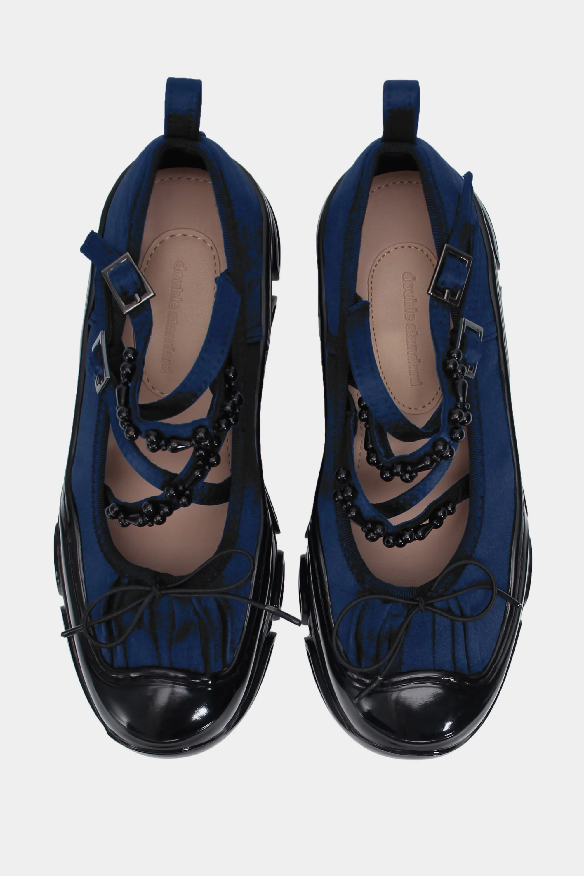 Ballet Sneakers - Navy Blue with Pearls