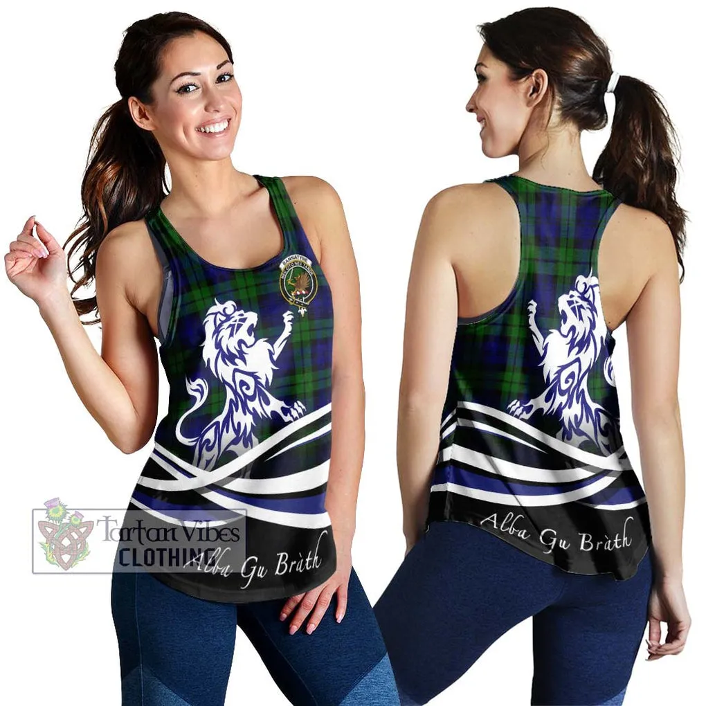 Bannatyne Tartan Women's Racerback Tanks with Alba Gu Brath Regal Lion Emblem