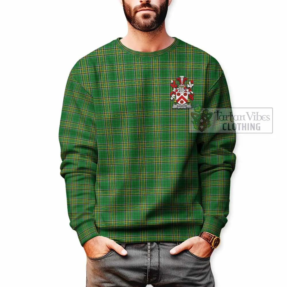 Bannon Irish Clan Tartan Sweatshirt with Coat of Arms