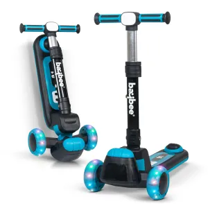 Baybee Cruze Skate Scooter for Kids, Smart 3 Wheel Kids Scooter with Height Adjustable & Music | Kick Scooter with LED PU Wheels, Rear Brake | Runner Scooter for Kids 2 to 10 Years Boys Girls (Blue)