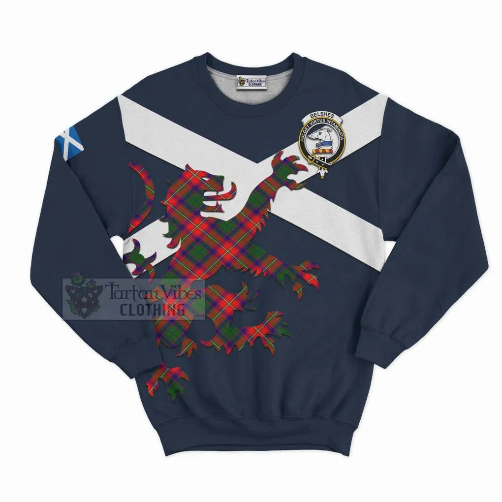 Belshes (Belsches) Tartan Lion Rampant Sweatshirt  Proudly Display Your Heritage with Alba Gu Brath and Clan Name