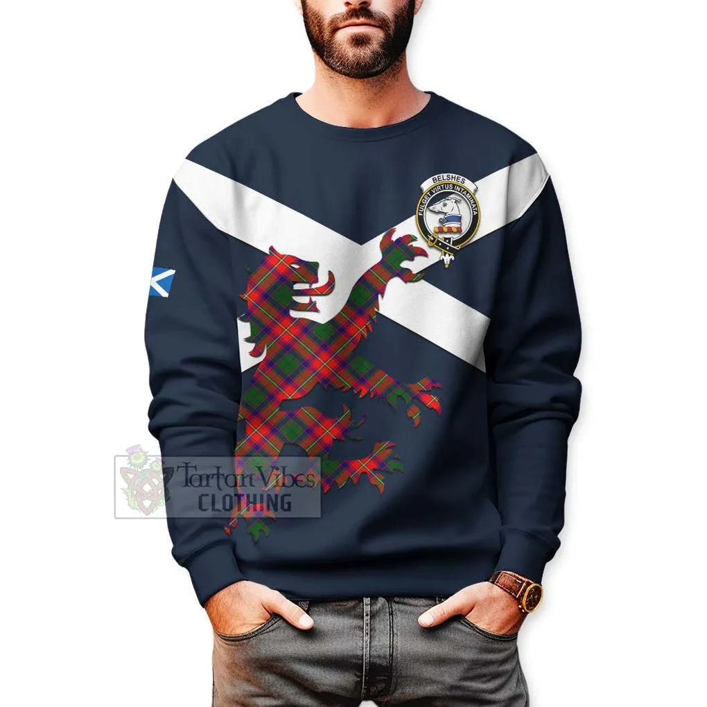 Belshes (Belsches) Tartan Lion Rampant Sweatshirt  Proudly Display Your Heritage with Alba Gu Brath and Clan Name