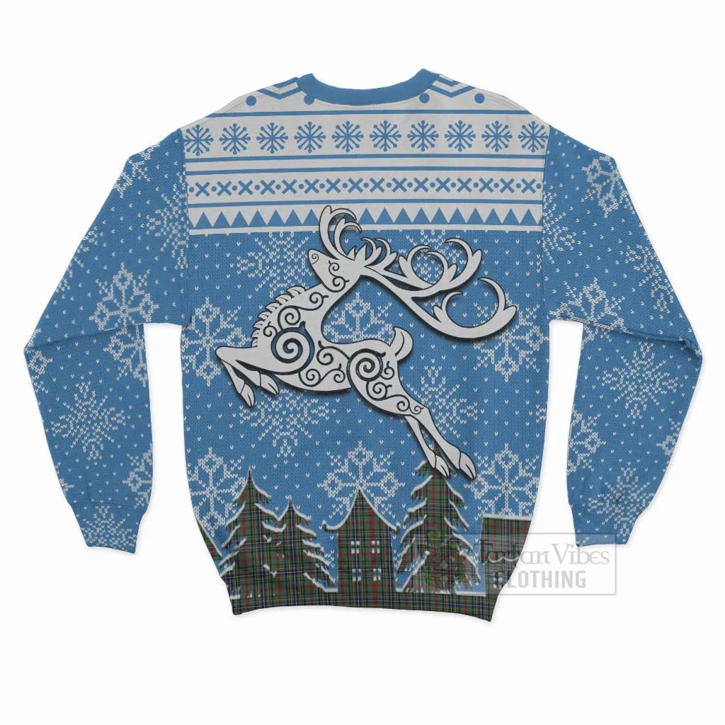 Bisset Clan Christmas Sweatshirt Celtic Reindeer Style