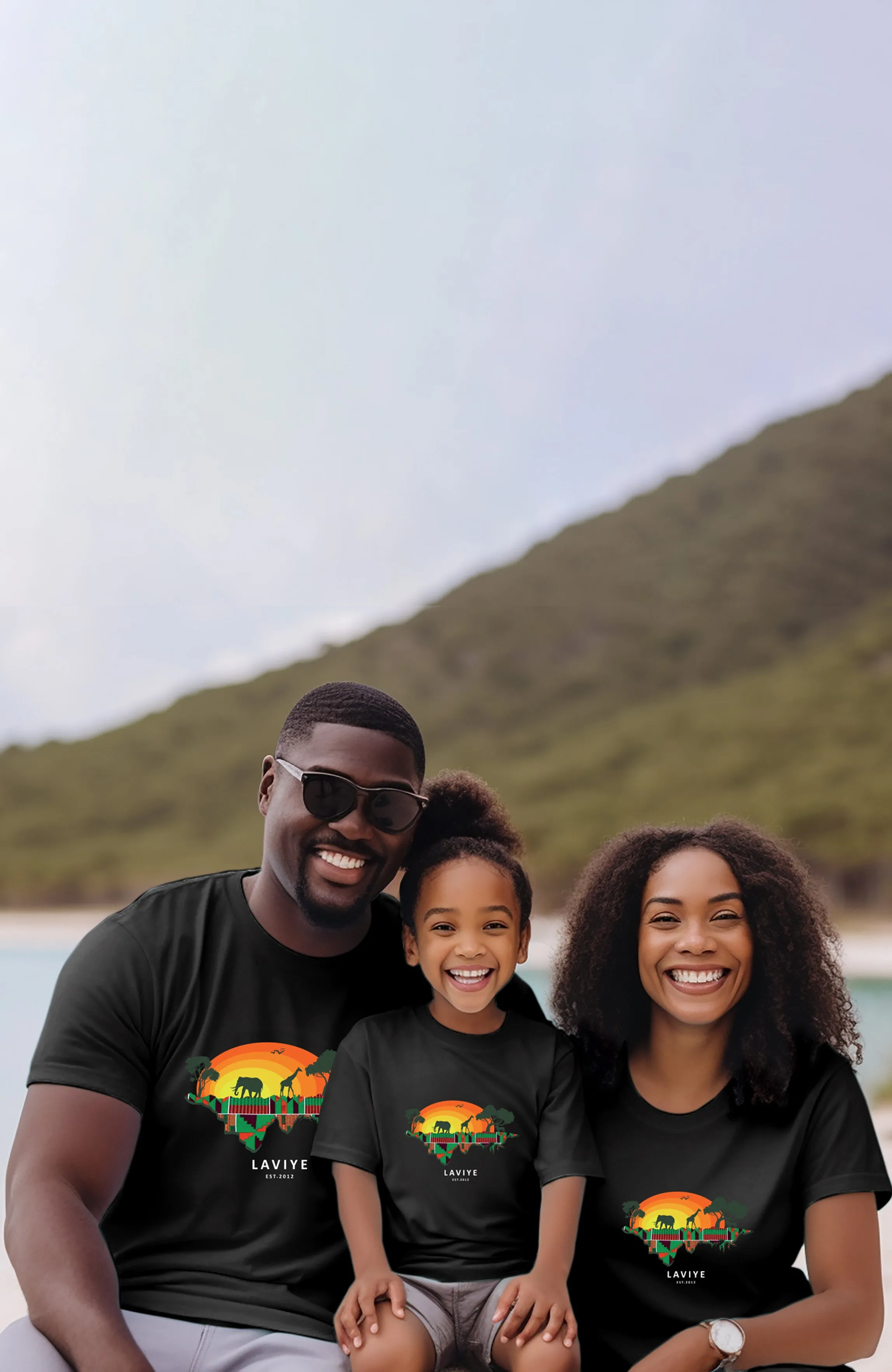 Black African Safari Graphic Kids Unisex T-shirt | ACCRA