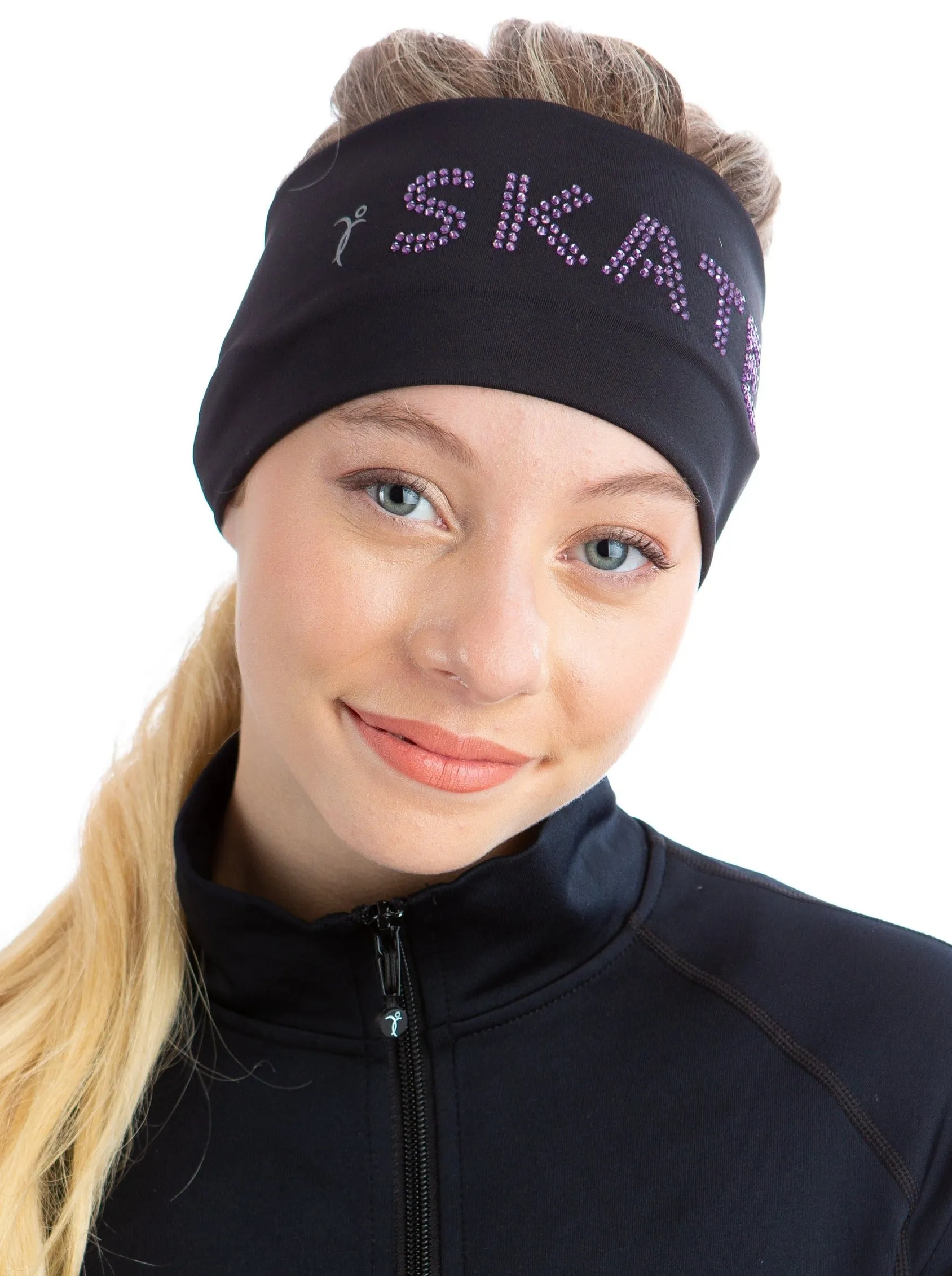 Black Headband SKATE - Purple