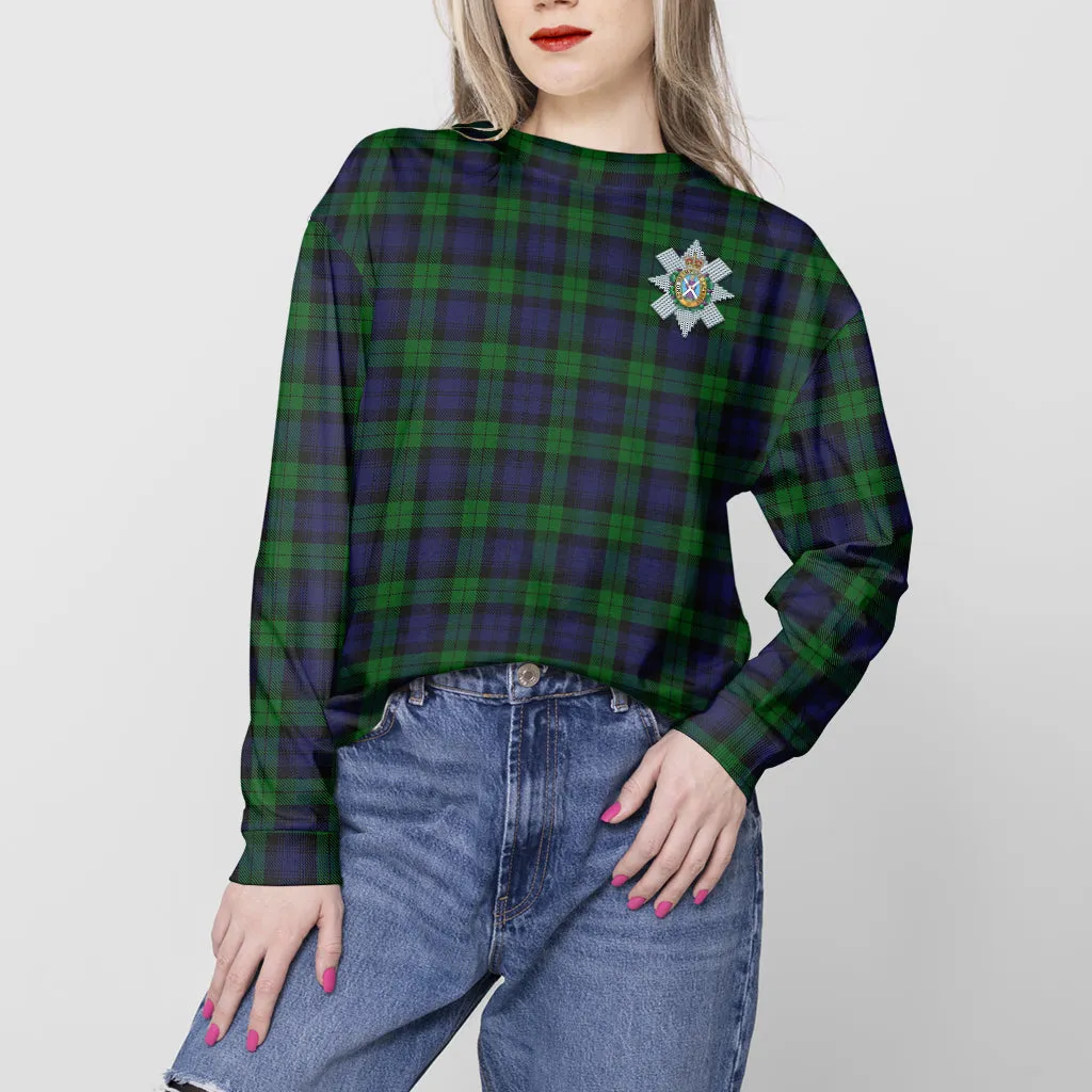 Black Watch Tartan Sweatshirt with Family Crest