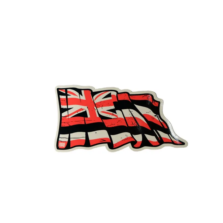 Black/Red 6" Torn Hawaii Flag