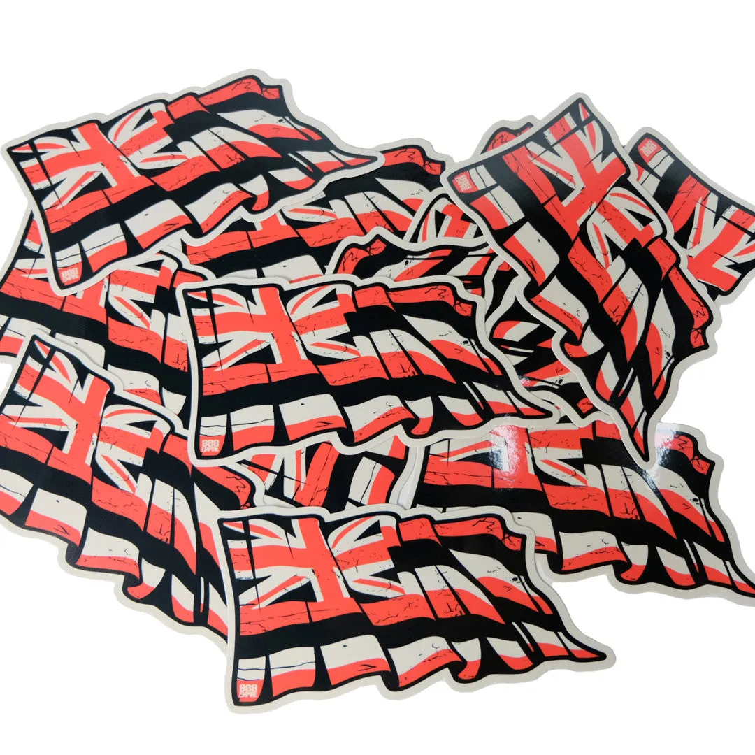 Black/Red 6" Torn Hawaii Flag