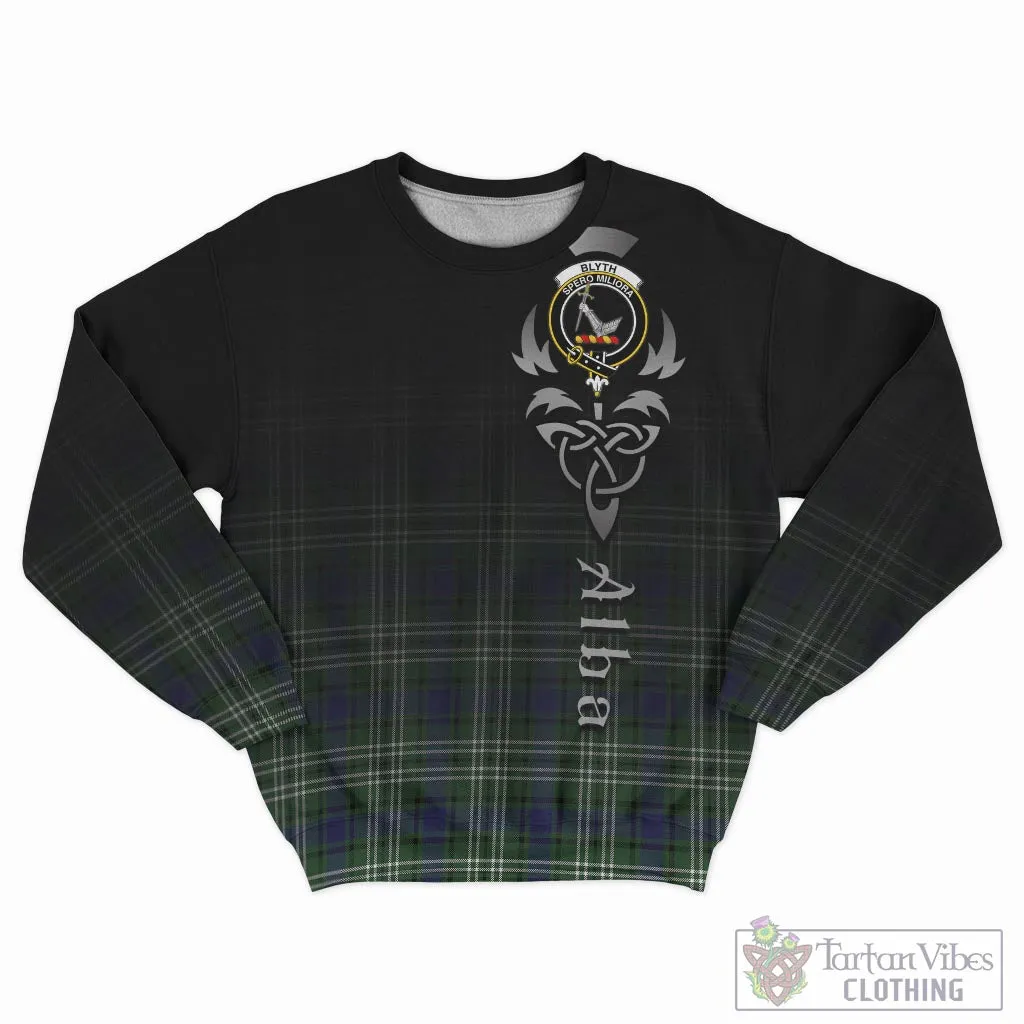 Blyth Tartan Sweatshirt Featuring Alba Gu Brath Family Crest Celtic Inspired