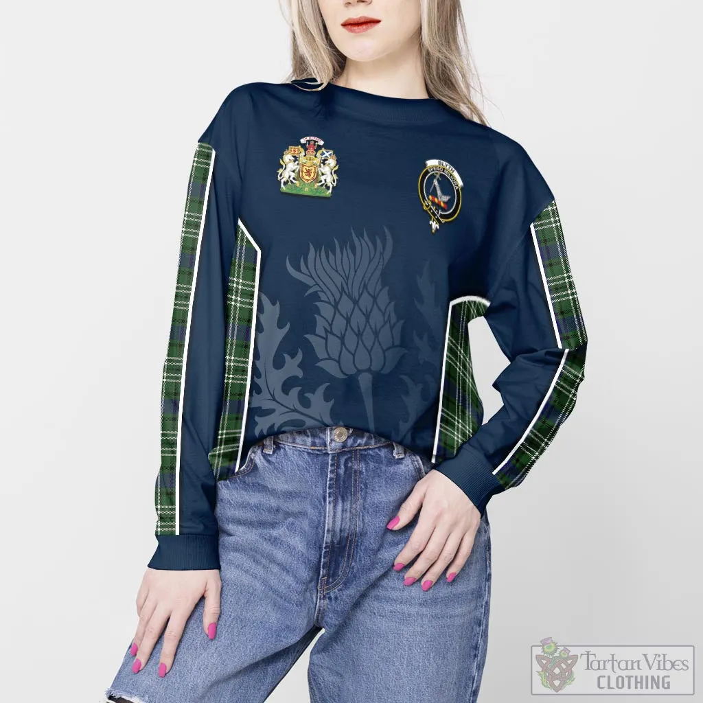 Blyth Tartan Sweatshirt with Family Crest and Scottish Thistle Vibes Sport Style