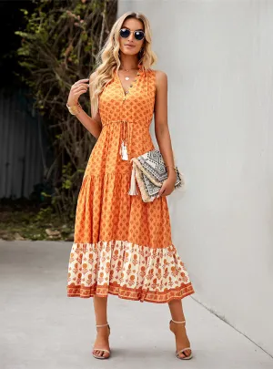 Bohemian Leisure Holiday Print Dress