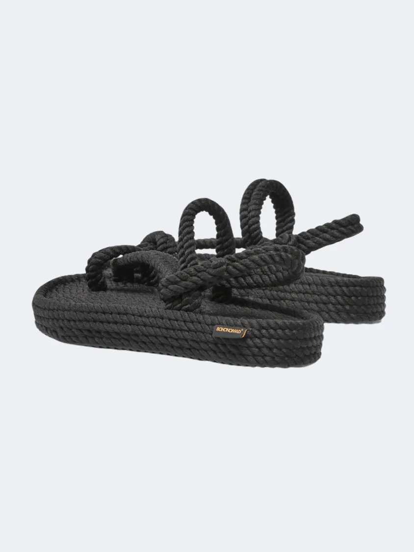 Bohonomad Hawaii Platform Rope  Women Lifestyle Sandals Black