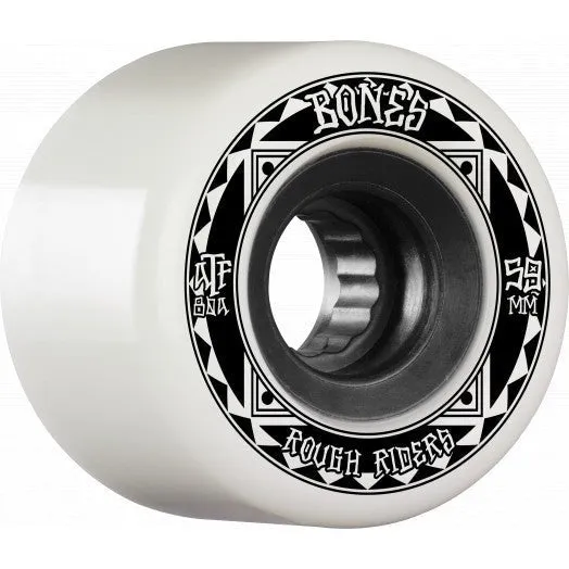 Bones 59mm 80a ATF Rough Rider Runners White Skateboard Wheels 4pk