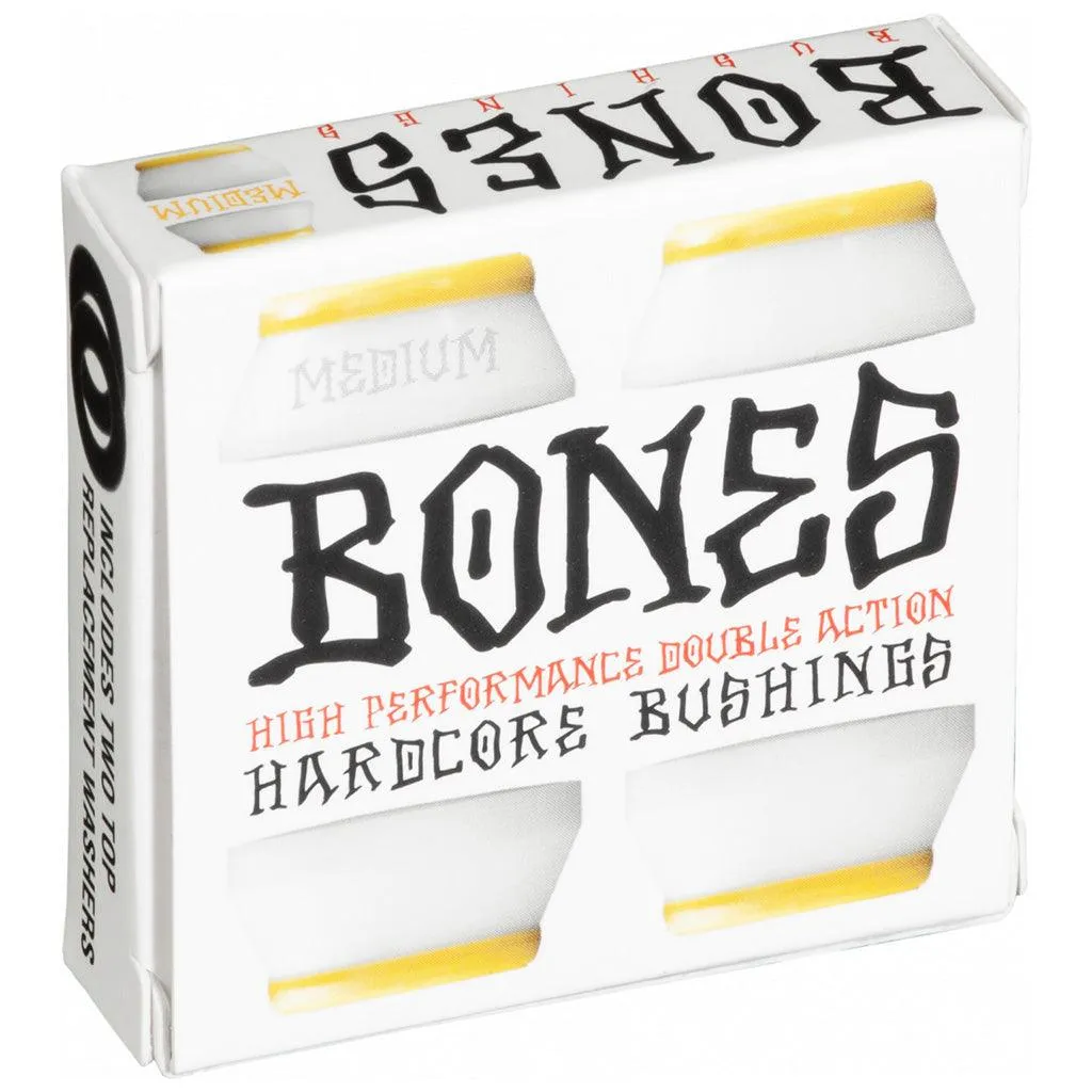 Bones Hardcore Medium  Yellow / White Pack 91a Skateboard Bushings