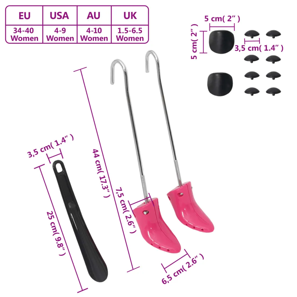 Boot Stretchers with Shoe Horn Pink EU 34-40 Plastic