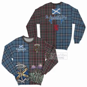 Borthwick Tartan Sweatshirt Happy St. Andrew's Day Half Tartan Style