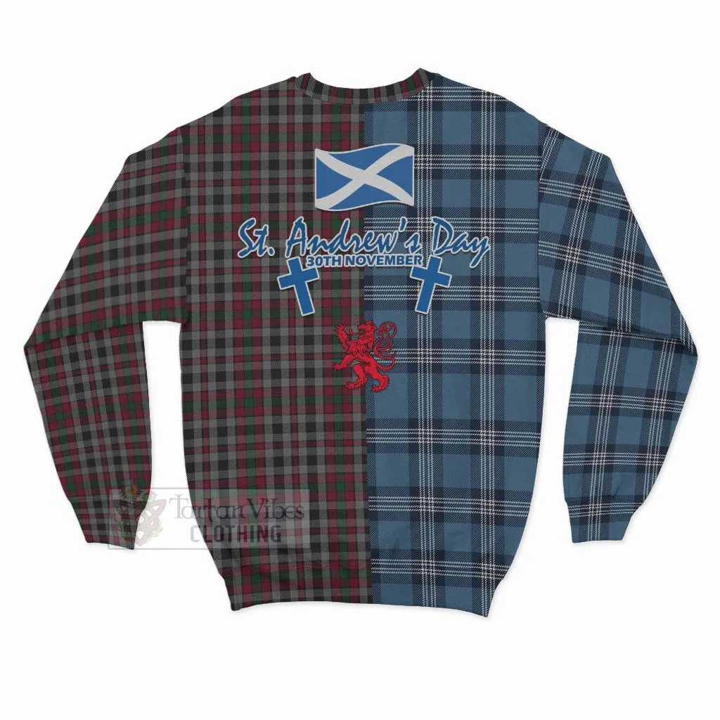 Borthwick Tartan Sweatshirt Happy St. Andrew's Day Half Tartan Style