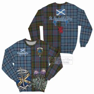 Bowie Tartan Sweatshirt Happy St. Andrew's Day Half Tartan Style