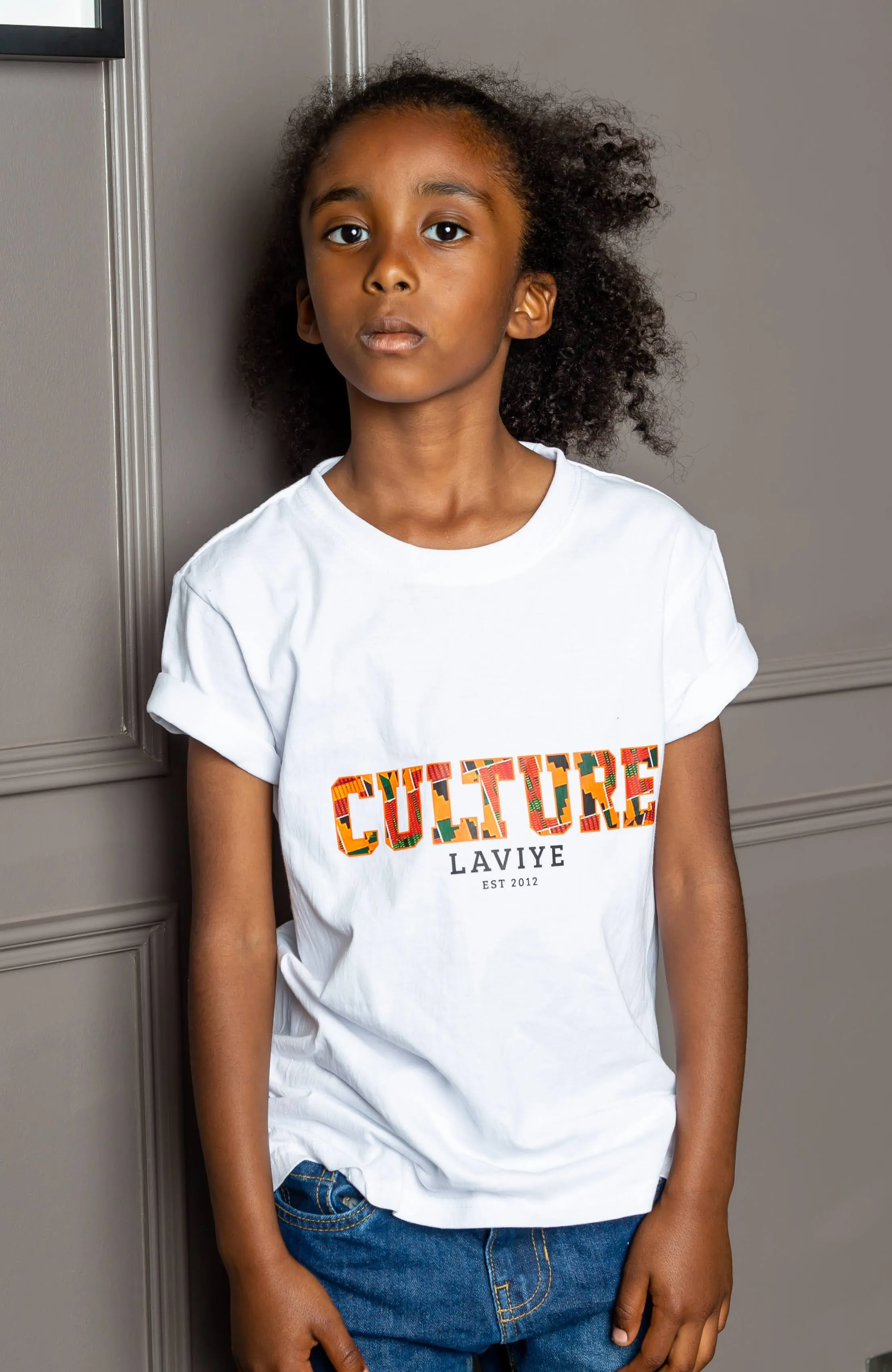 Boy's Kente Unisex African Print Culture Slogan T-shirt | KUMASI