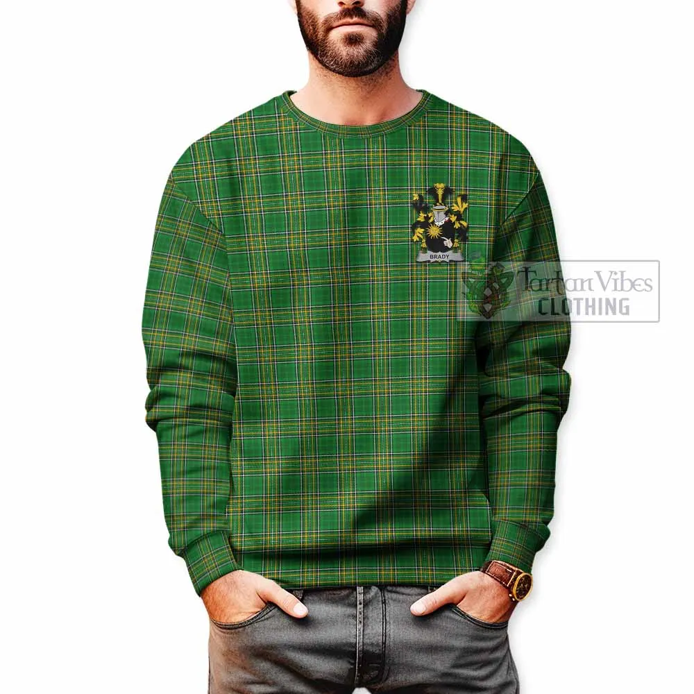 Brady Irish Clan Tartan Sweatshirt with Coat of Arms