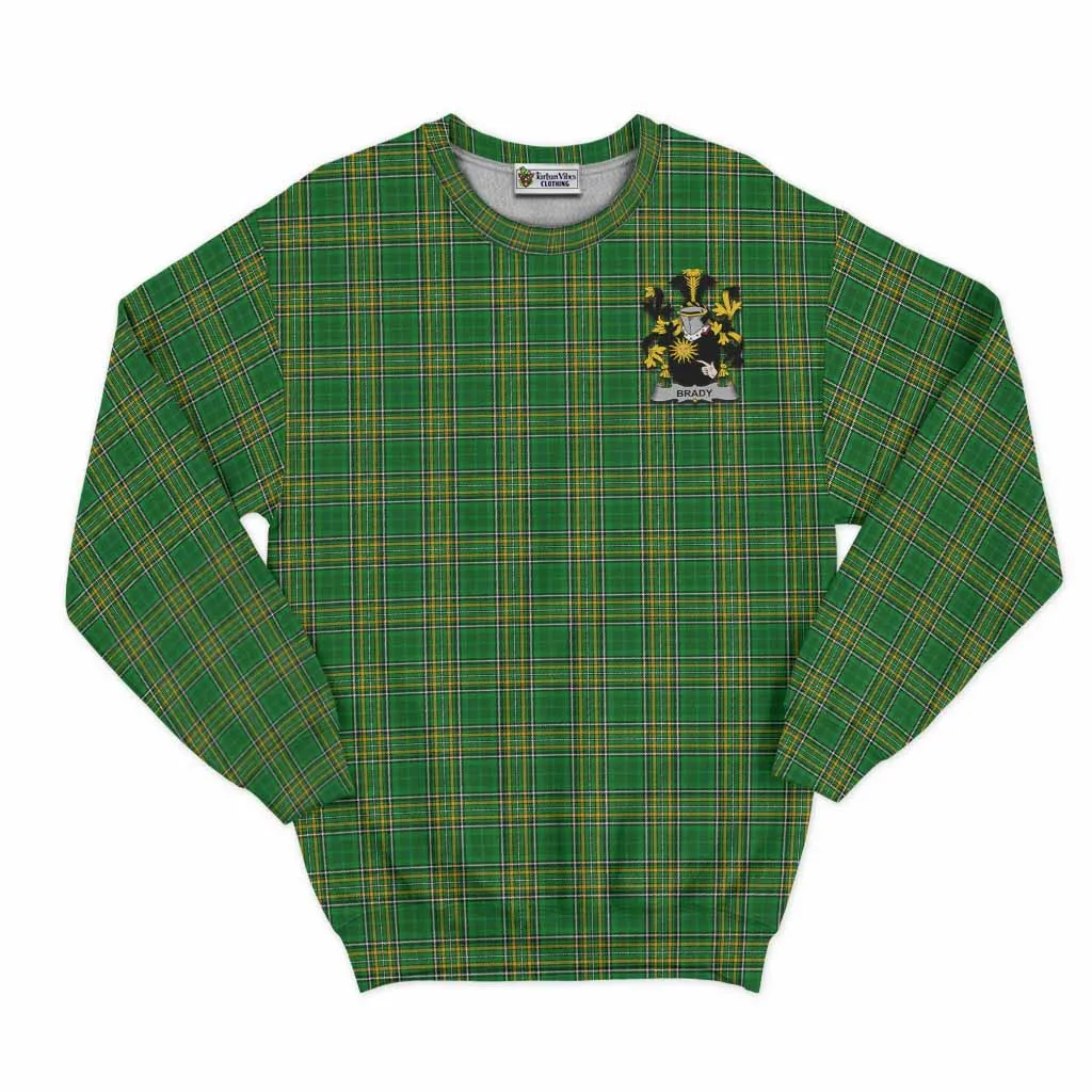 Brady Irish Clan Tartan Sweatshirt with Coat of Arms