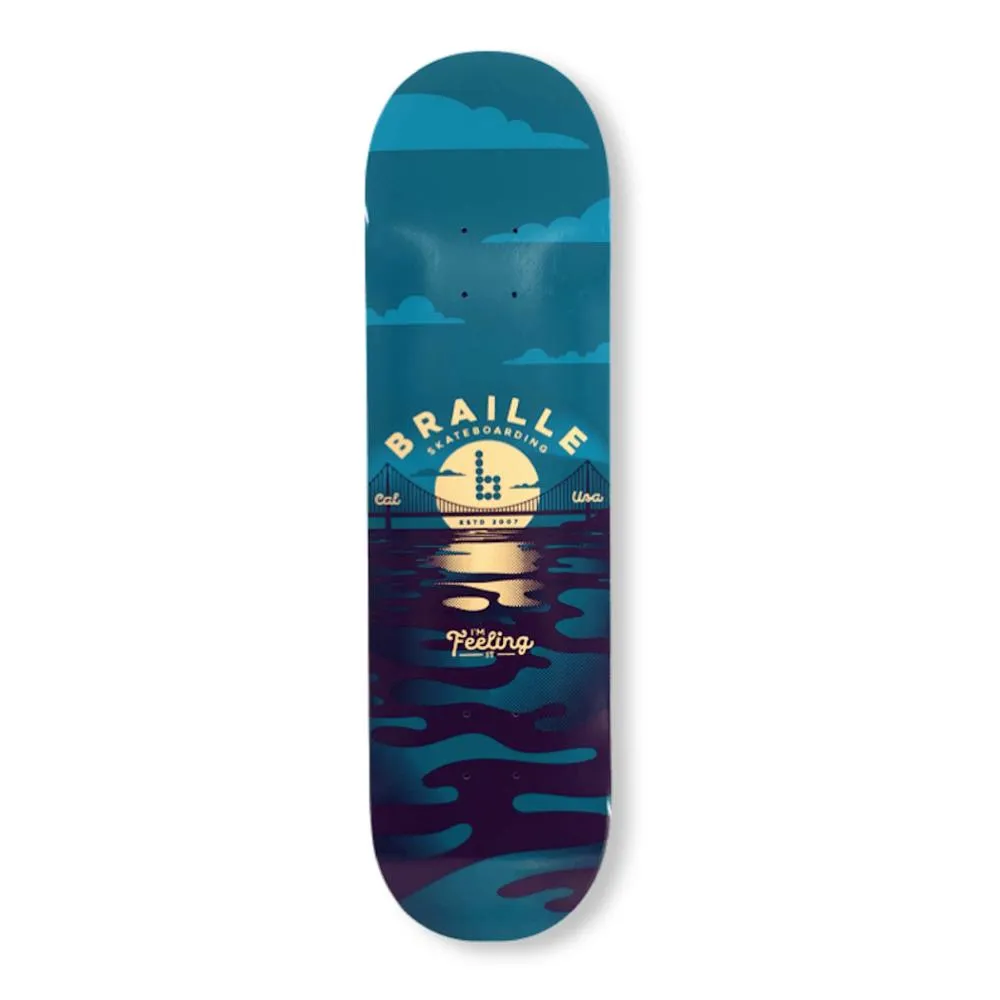 Braille Reimagined Classics: Bay Blue Skateboard Deck