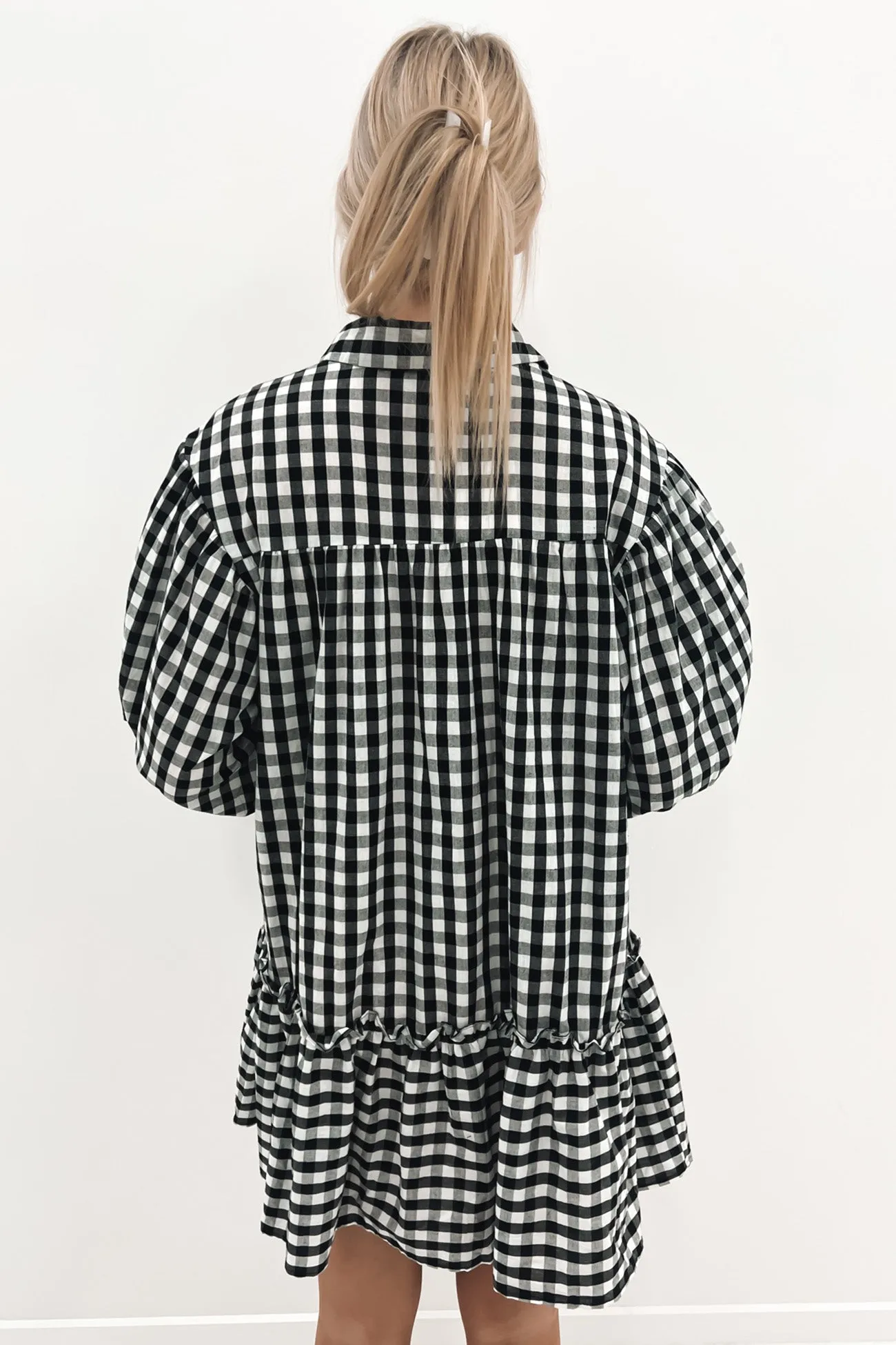 Brandi Mini Dress Black White Check