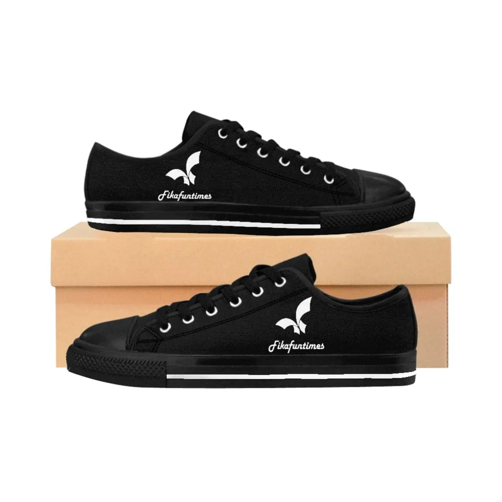 Breathable Lace-Up Black Canvas Fikafuntimes Skate Shoes