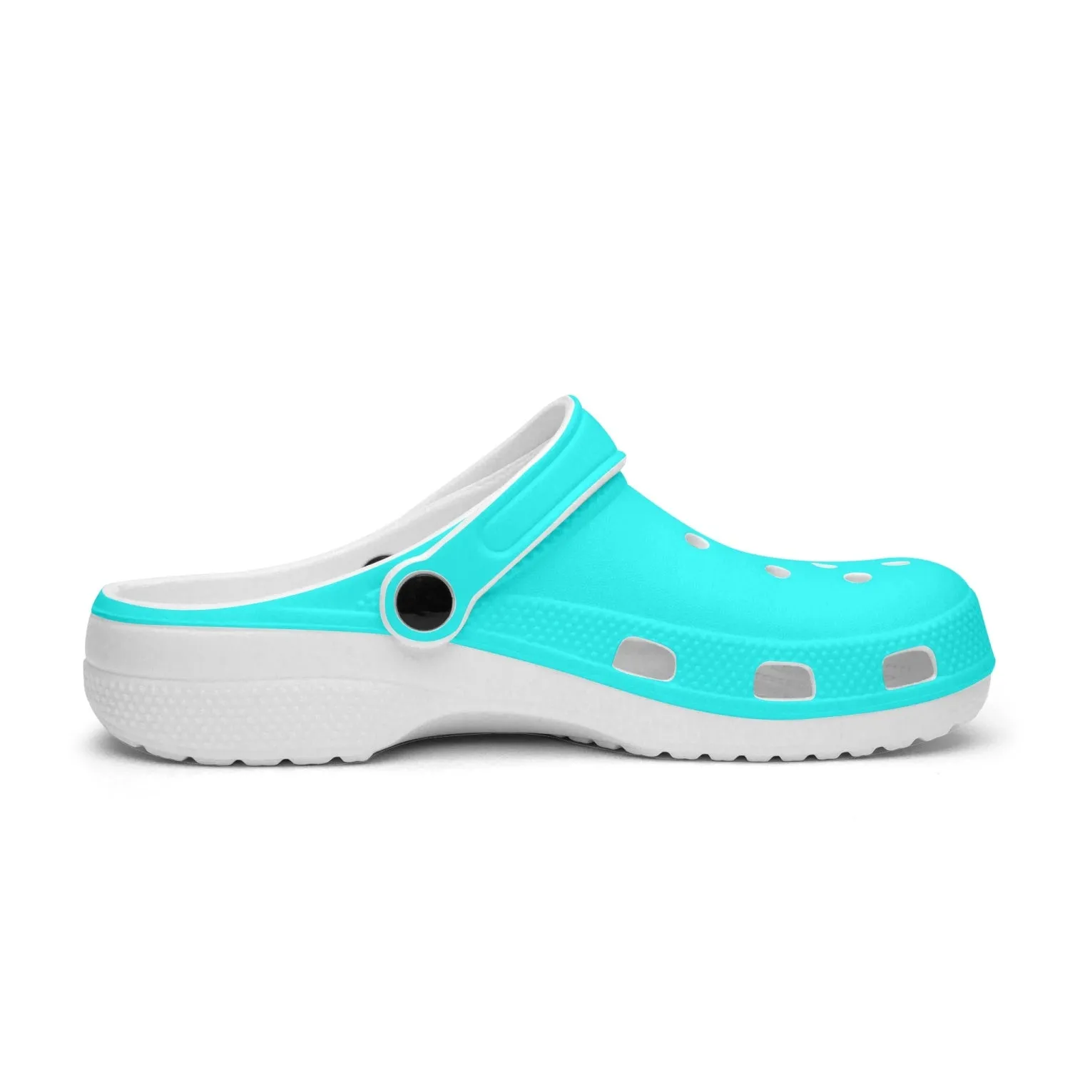 Bright Blue Color Unisex Clogs, Best Solid Blue Color Unisex Classic Lightweight Best Sandals For Men or Women