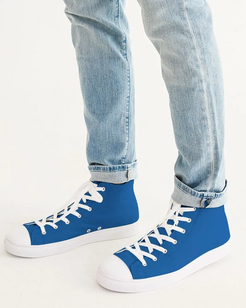 Bright Blue Men's High-top Canvas Sneakers | Men's | Bright Pure Blue | C100M75Y0K0