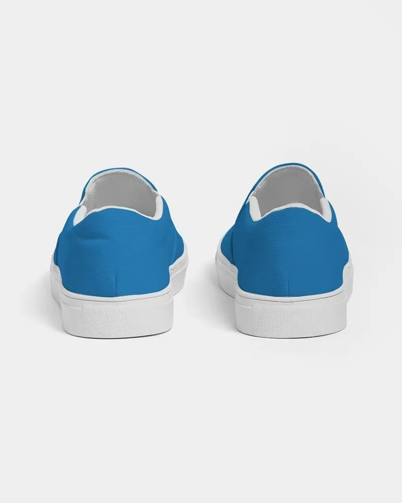 Bright Blue Slip-On Canvas Sneakers | Women's | Bright Pure Blue | C100M50Y0K0