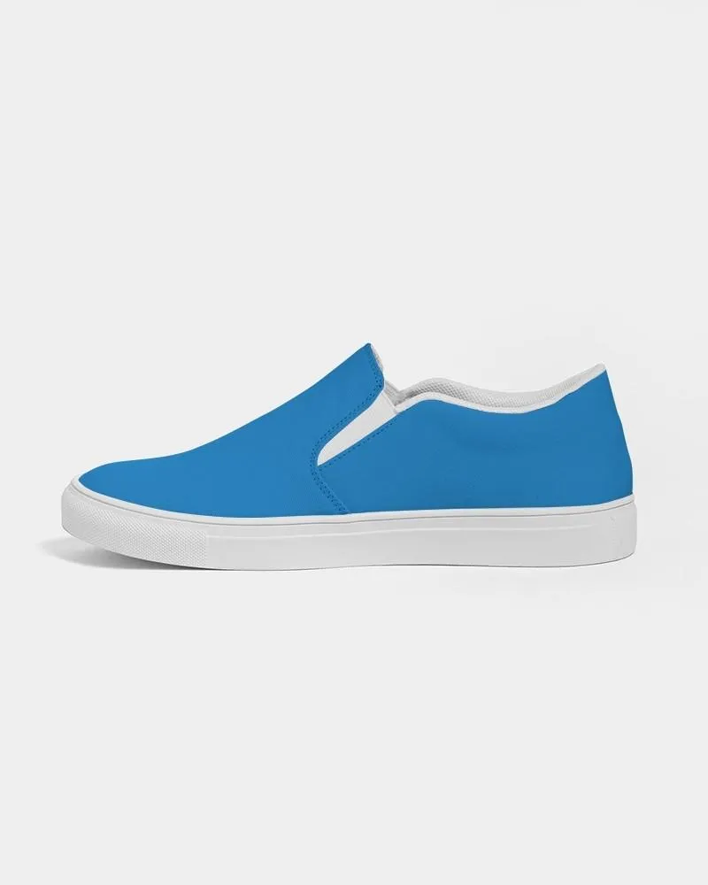 Bright Blue Slip-On Canvas Sneakers | Women's | Bright Pure Blue | C100M50Y0K0