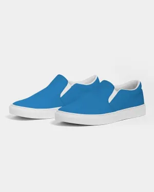 Bright Blue Slip-On Canvas Sneakers | Women's | Bright Pure Blue | C100M50Y0K0