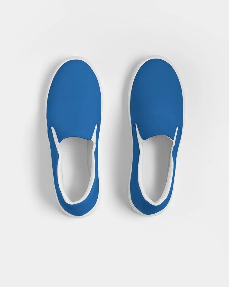 Bright Blue Slip-On Canvas Sneakers | Women's | Bright Pure Blue | C100M75Y0K0