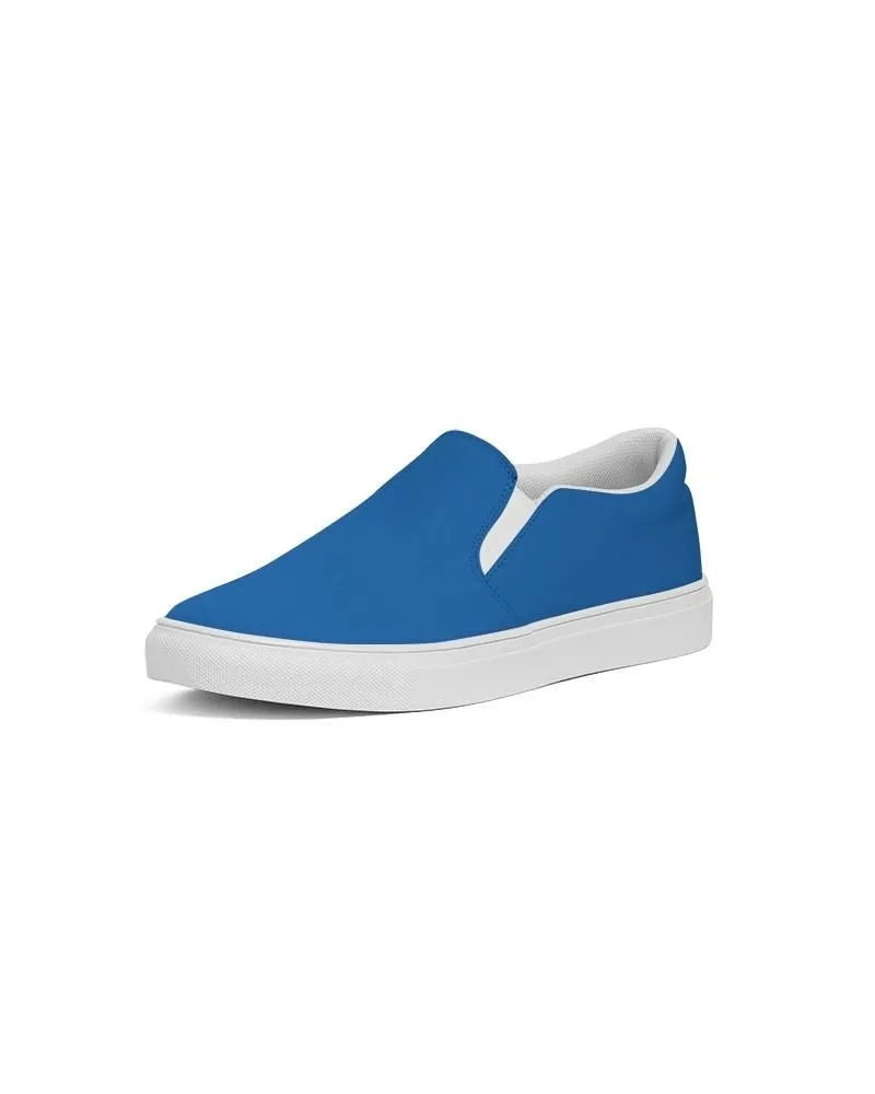 Bright Blue Slip-On Canvas Sneakers | Women's | Bright Pure Blue | C100M75Y0K0