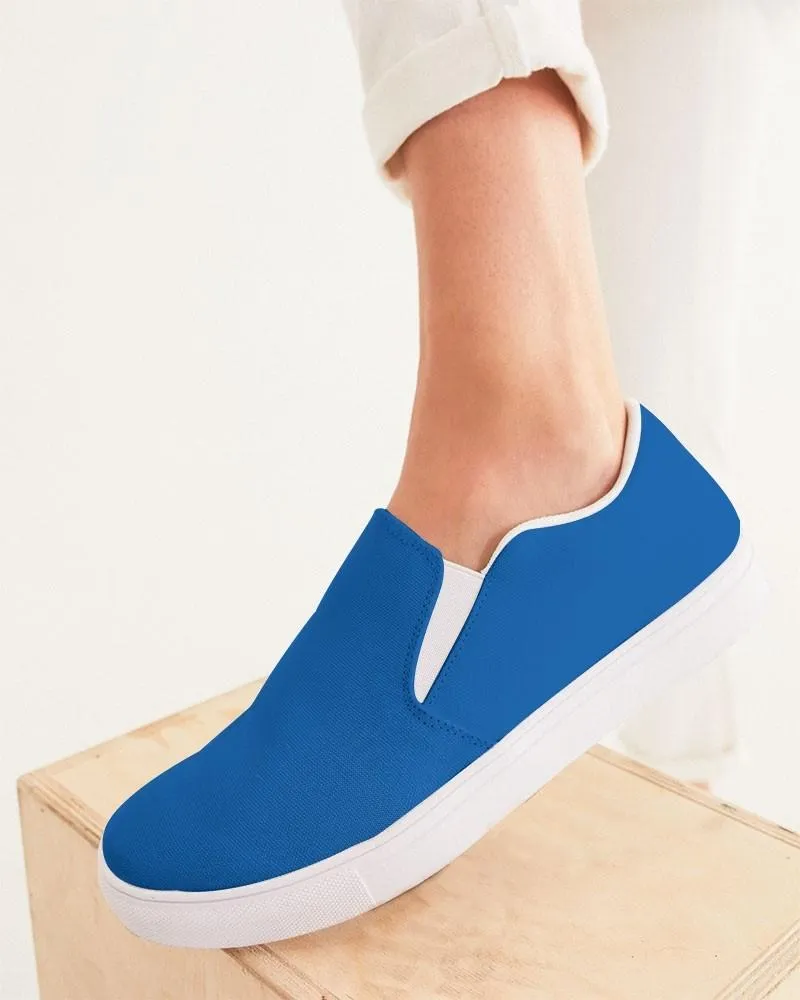 Bright Blue Slip-On Canvas Sneakers | Women's | Bright Pure Blue | C100M75Y0K0