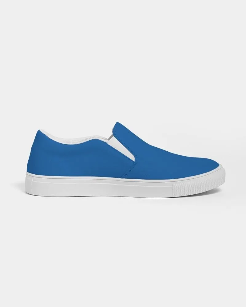 Bright Blue Slip-On Canvas Sneakers | Women's | Bright Pure Blue | C100M75Y0K0