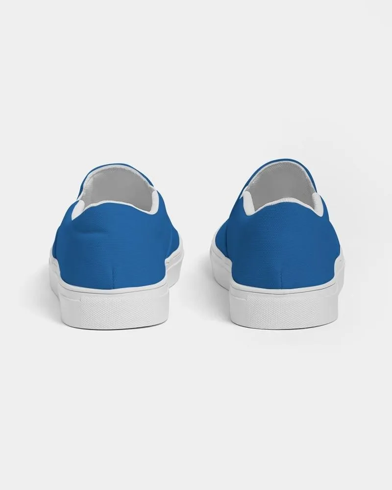 Bright Blue Slip-On Canvas Sneakers | Women's | Bright Pure Blue | C100M75Y0K0